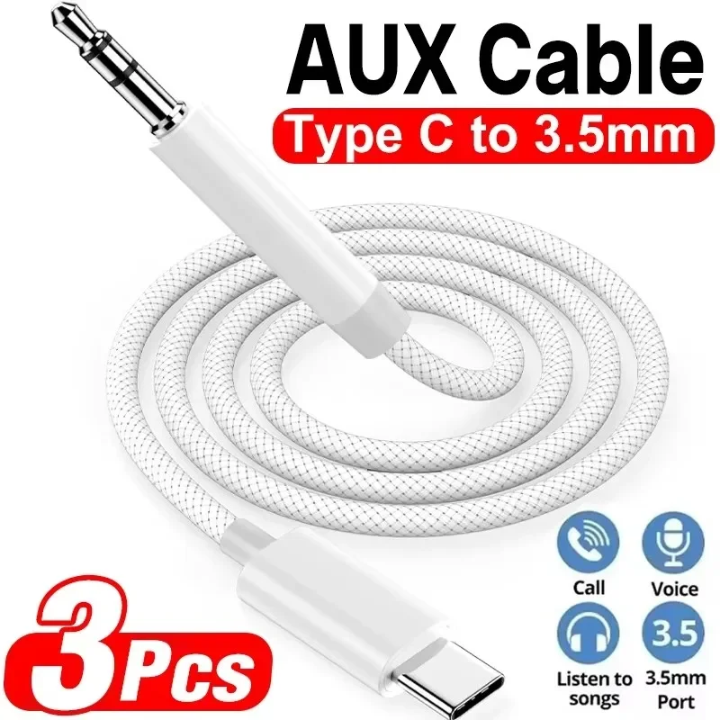Car Jack - USB-C to 3.5mm 오디오 케이블, 나일론